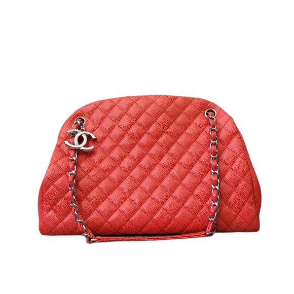 NEW Chanel Red Mademoiselle Bowling Bag - Picture 1 of 8